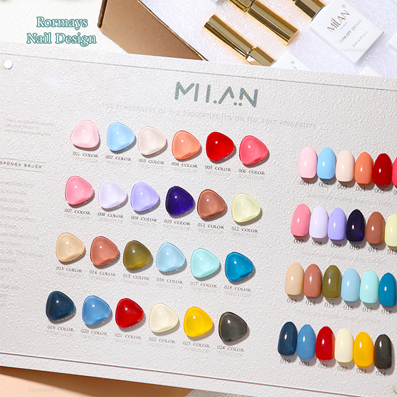 Rormays 24 Color Gel Nail Polish 15ML Fashion Macaron Varnish Gel UV LED Immersion Semi Permanent Base Coat Matte Coat Nail Art Nail Salon Dedicated G