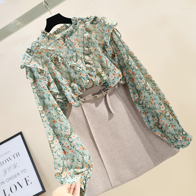 Women's Blouses Floral Pattern Shirt Women 2023 Summer Thin Ladies Top Ruffles Stand Collar Long Sleeve Button Up Tops Mujer, Green
Women's Blouses Floral Pattern Shirt Women 2023 Summer Thin Ladies Top Ruffles Stand Collar Long Sleeve Button Up Tops Mujer, Green
