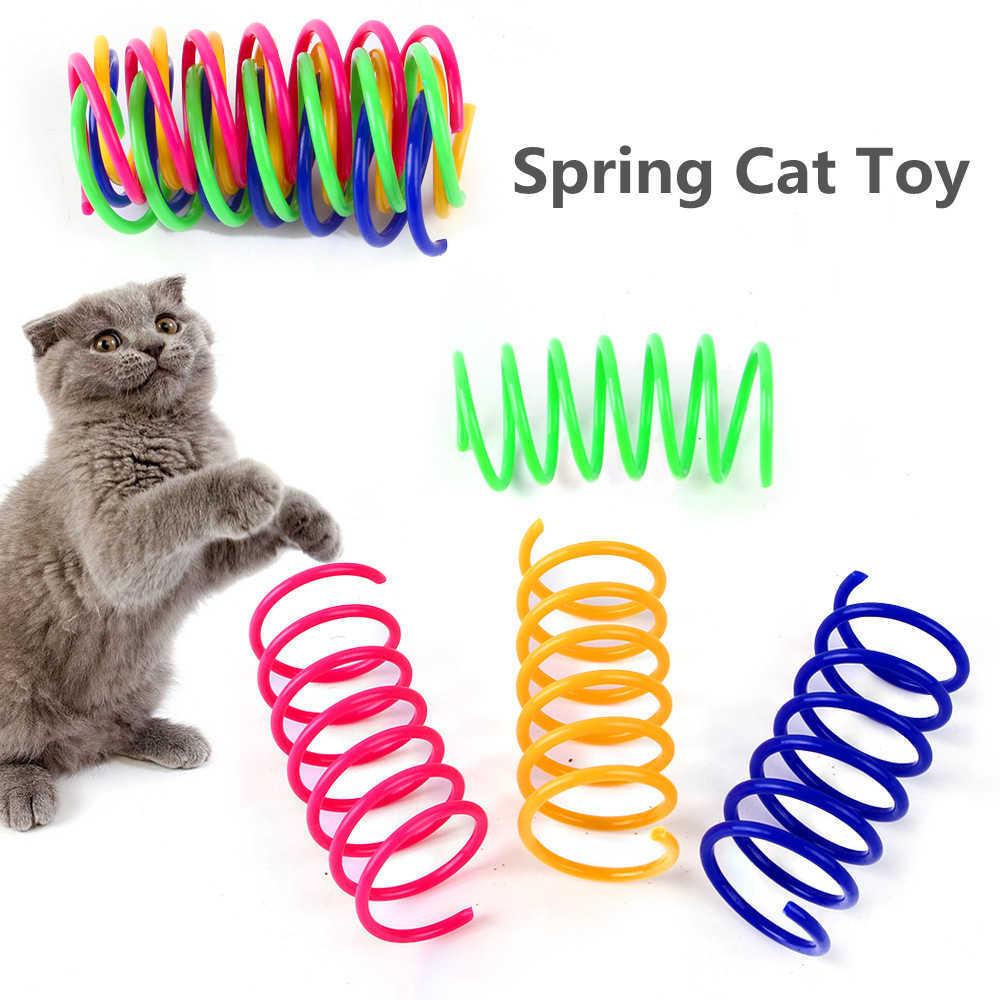 4/8/16pcs Kitten Toys Wide Durable Heavy Gauge Spring Colorful Cat Toy Coil Spiral Springs Pet Life G230520