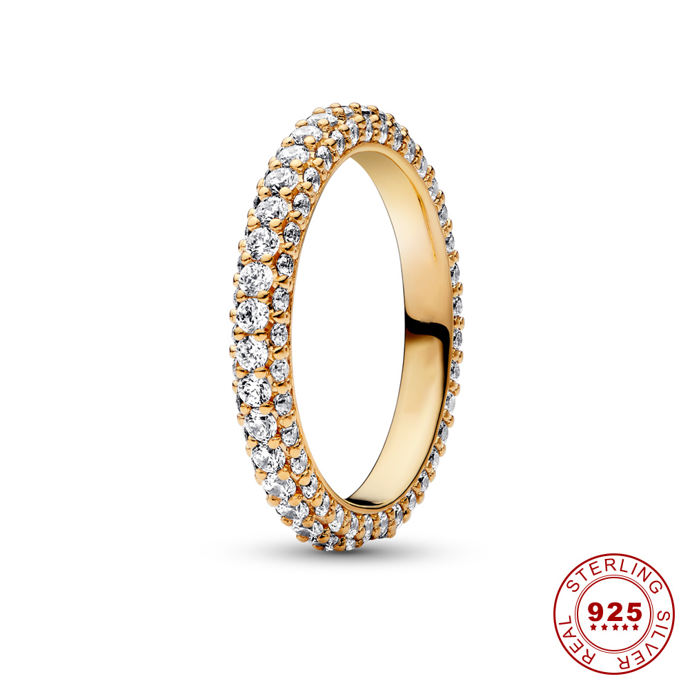 2024 New 925 Sterling Silver Ring Timeless Pave Rings for women The Glittering Ring Feminine Engagement Jewelry Fashion Accessories Free Delivery