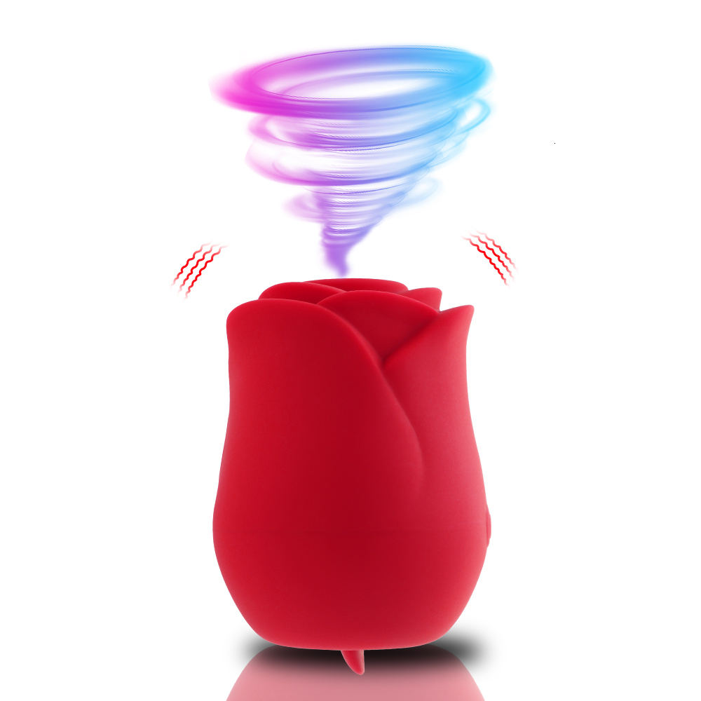 Adult Toys Rechargeable silicone rose Clinton suction vibrator sex toy suitable for female suction pumps female tongue licking clitoral stimulators 23