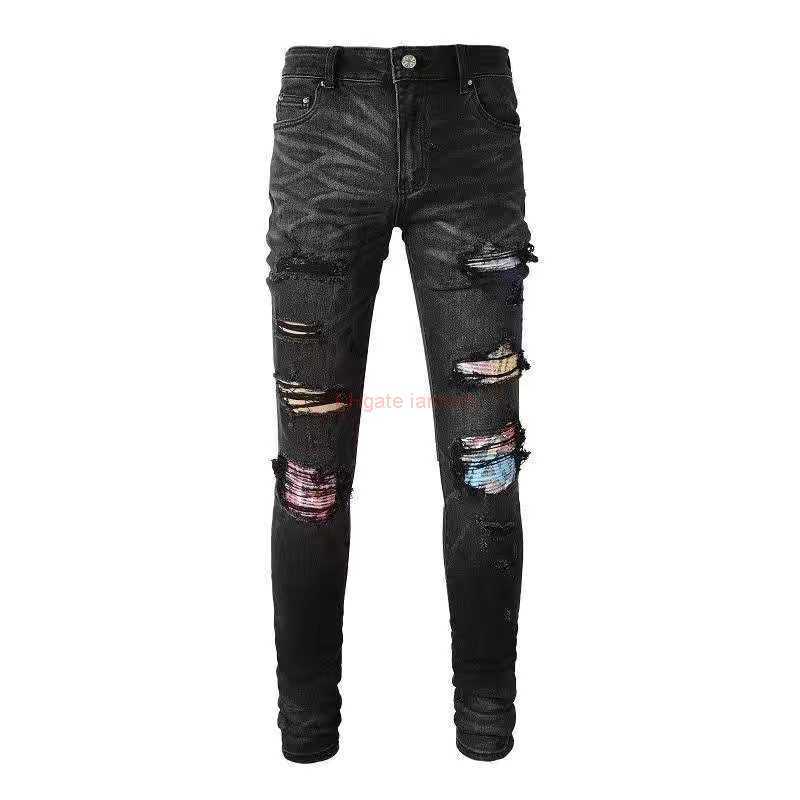 Designer Clothing Amires Jeans Denim Pants 8638 Fashion Brand Amies Made Old Holes Contrast Color Stickers Slim Fit Small Foot Stretch Mens Jeans High Street Trouser, Black
Designer Clothing Amires Jeans Denim Pants 8638 Fashion Brand Amies Made Old Holes Contrast Color Stickers Slim Fit Small Foot Stretch Mens Jeans High Street Trouser, Black