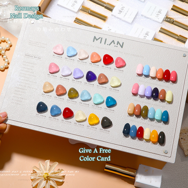 Rormays 24 Color Gel Nail Polish 15ML Fashion Macaron Varnish Gel UV LED Immersion Semi Permanent Base Coat Matte Coat Nail Art Nail Salon Dedicated G