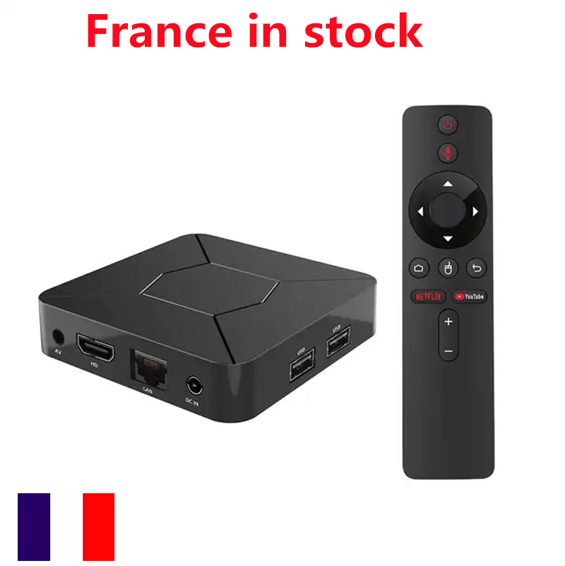 France in stock Q5 TV BOX ATV official factory Android TV 10 OS voice control tv box dual band wifi BT5.1 2GB RAM 8GB ROM