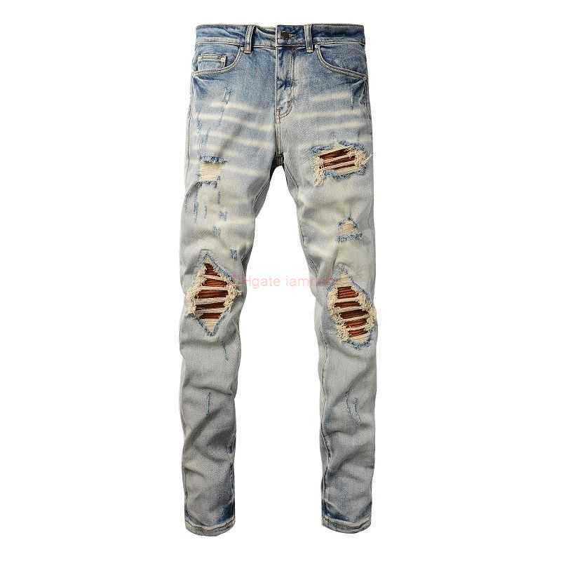Designer Clothing Amires Jeans Denim Pants High Street Amies Fashion Brand 887 Blue Scratched Hole Orange Patch Trend Slim Straight Small Foot Jeans Male Fashion Dis
Designer Clothing Amires Jeans Denim Pants High Street Amies Fashion Brand 887 Blue Scratched Hole Orange Patch Trend Slim Straight Small Foot Jeans Male Fashion Dis