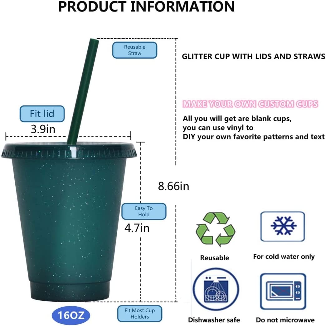 Suertestarry Tumbler with Straw and Lid,Water Bottle Iced Coffee Travel g Cup Reusable Plastic Cups Perfect for Parties Birthdays 24oz 16oz Free shipp