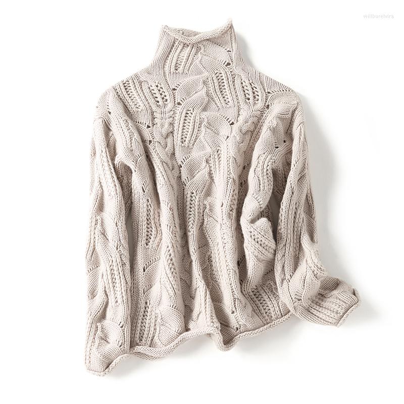 Womens Sweaters Shuchan Turtleneck Cashmere For Women Autumn Winter Warm High Quality A-straight Pullover Fall Clothes