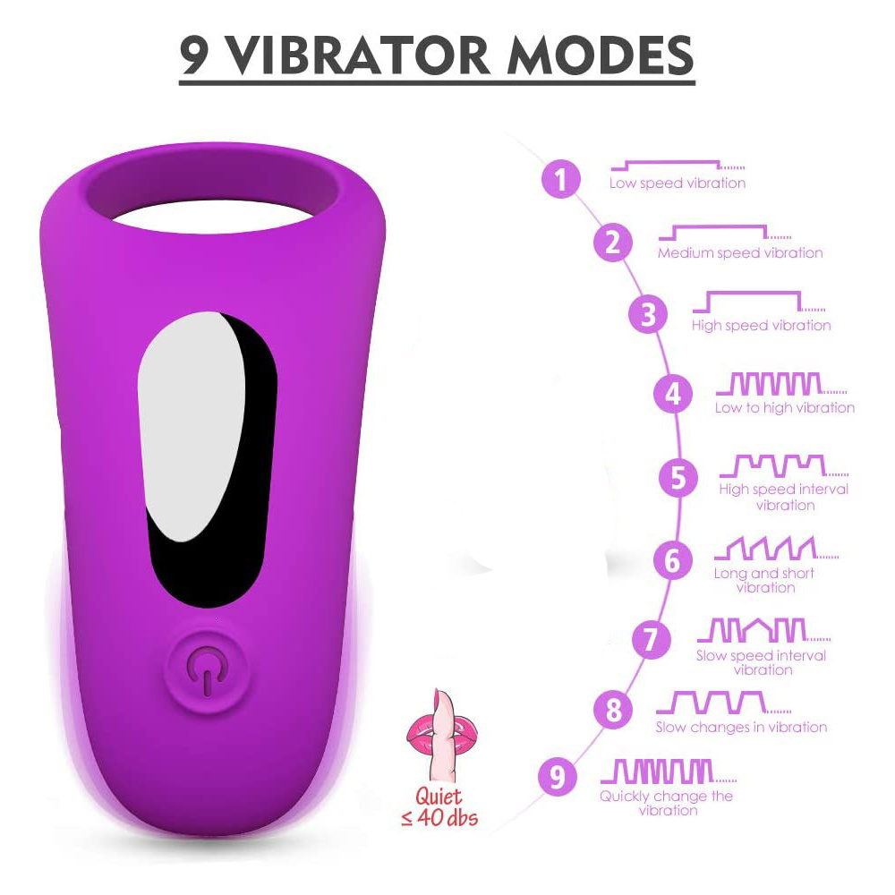 Vibrators Vibrating Penile Ring Male Cockring Clintoris Stimulator Delayed Premature Maturity Implantation Ring Adult Toy 230520