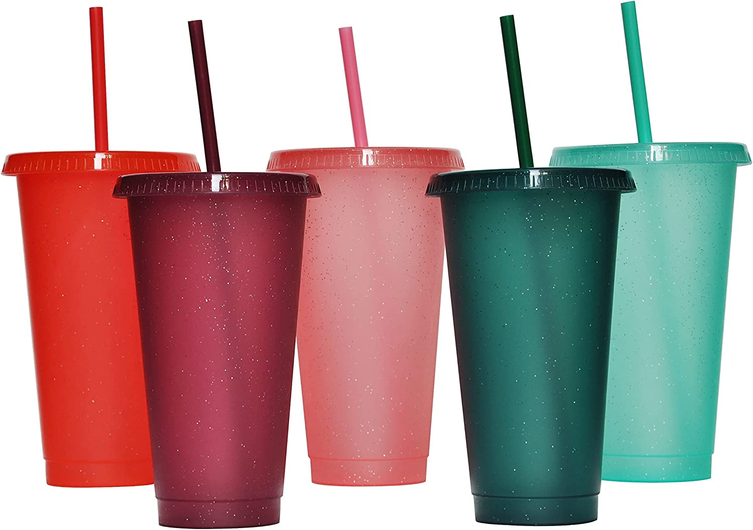 Suertestarry Tumbler with Straw and Lid,Water Bottle Iced Coffee Travel g Cup Reusable Plastic Cups Perfect for Parties Birthdays 24oz 16oz Free shipp