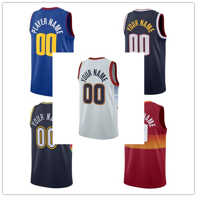 Nikola Jokic 15 Jamal Murray 27 Jersey White Blue Red Jerseys Basketball Men Stitched Jersey S-XXL Mix Match Order