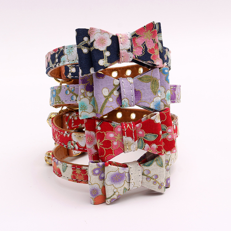 Cherry Flower Pattern Bow Tie Fabric Pet Dog Collar Dog Leash Lead Tools Training Collars Dog Pet Supplies ST022
Cherry Flower Pattern Bow Tie Fabric Pet Dog Collar Dog Leash Lead Tools Training Collars Dog Pet Supplies ST022