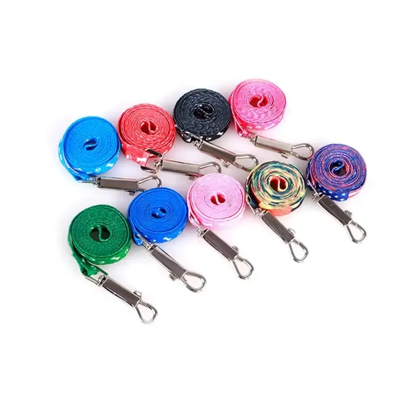 Dog Harness Leashes Nylon Printed Adjustable Pet Collar Puppy Cat Animals Accessories Necklace Rope