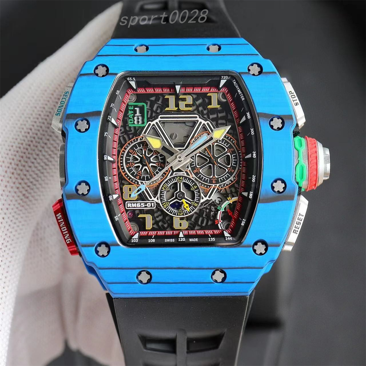 Watches RM65-01 Fully automatic mechanical movement *40mm*50mm*16mm luminous dial pointer refined steel case, As shown
Watches RM65-01 Fully automatic mechanical movement *40mm*50mm*16mm luminous dial pointer refined steel case, As shown