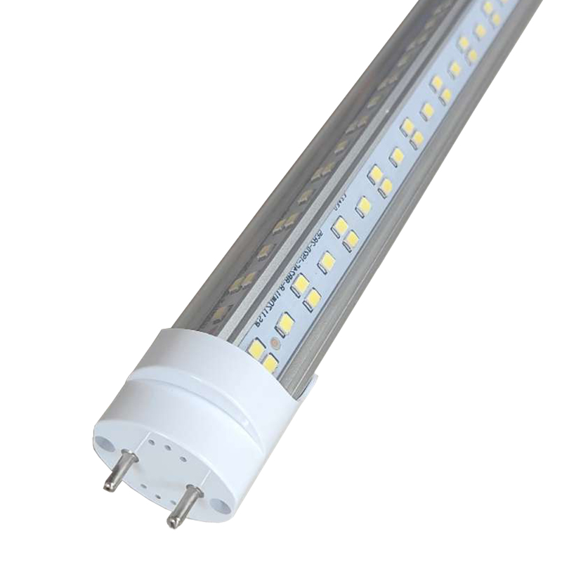 T8 4Ft Led Tube Light Replacement 6500k G13 72W 4 Row Cold White (Bypass Ballast) 150W Equivalent , 7200 Lumen, Dual-End Powered Clear Cover AC 85-277