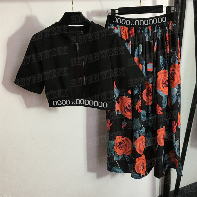 Women Dress Cropped T Shirts Tops Casual Sets Letter Webbing Short Sleeve Tee Vintage Printed High Waist Skirts Two Piece, Black
Women Dress Cropped T Shirts Tops Casual Sets Letter Webbing Short Sleeve Tee Vintage Printed High Waist Skirts Two Piece, Black
