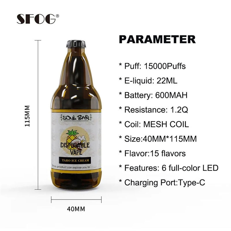 Authentic Disposable E Cigarette SFOG SOUL BAR Bottle 15000 PUFFS Vapes pen With Mesh Coil 600mah Rechargeable Battery 22ml Puff 15k Vape Pen 15color vs puff elf flex
Authentic Disposable E Cigarette SFOG SOUL BAR Bottle 15000 PUFFS Vapes pen With Mesh Coil 600mah Rechargeable Battery 22ml Puff 15k Vape Pen 15color vs puff elf flex