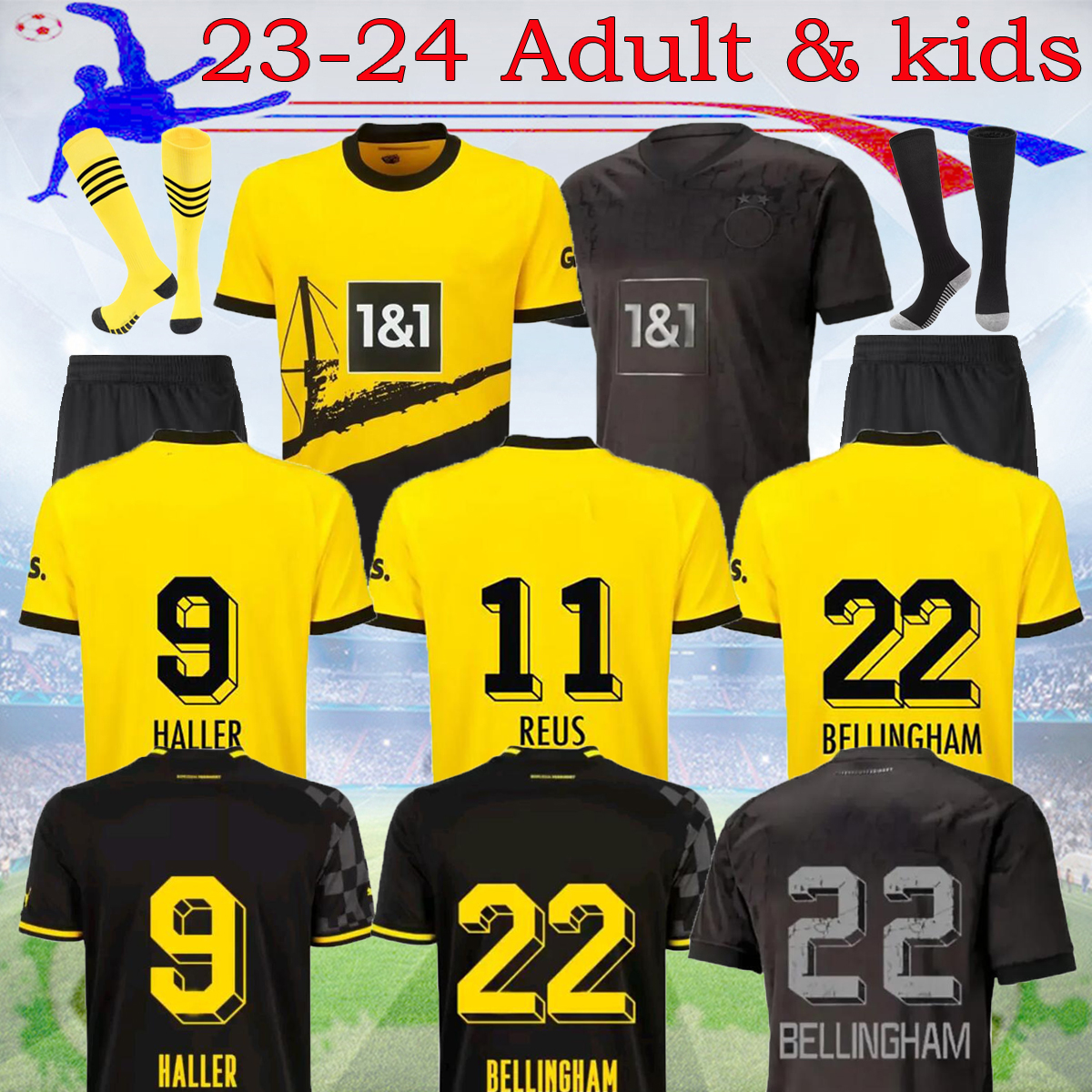 23 24 REUS special edition soccer jerseys Fans Version home away men kit 2023 DORTMUND all black BELLINGHAM REYNA BRANDT BALR football kids Suit 16-XXL, 23-24 home fans
23 24 REUS special edition soccer jerseys Fans Version home away men kit 2023 DORTMUND all black BELLINGHAM REYNA BRANDT BALR football kids Suit 16-XXL, 23-24 home fans