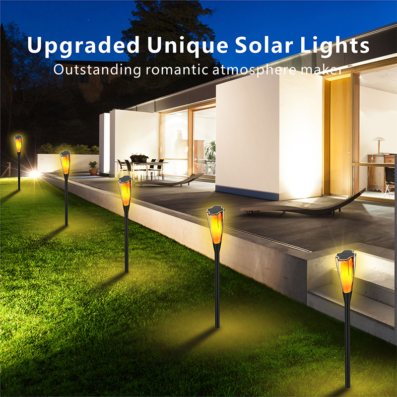 Solar Flame Light Garden Lawn Lights Waterproof Flickering Dancing Flame Outdoor Landscape Lamp