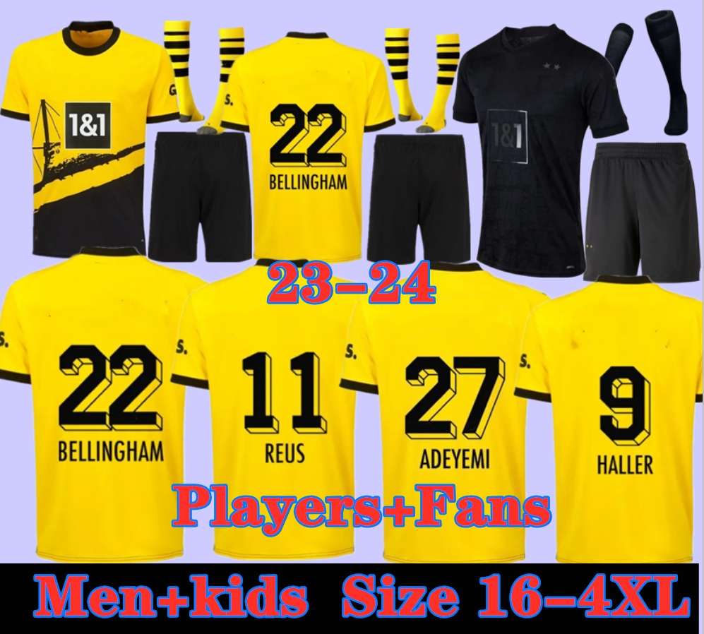 REUS soccer jerseys 23 24 season HALLER 2023 2024 soccer football top shirt NEONGELB BELLINGHAM HUMMELS BRANDT DORTMUND hazard YEYNA men kids kit special all black, Special edition
REUS soccer jerseys 23 24 season HALLER 2023 2024 soccer football top shirt NEONGELB BELLINGHAM HUMMELS BRANDT DORTMUND hazard YEYNA men kids kit special all black, Special edition