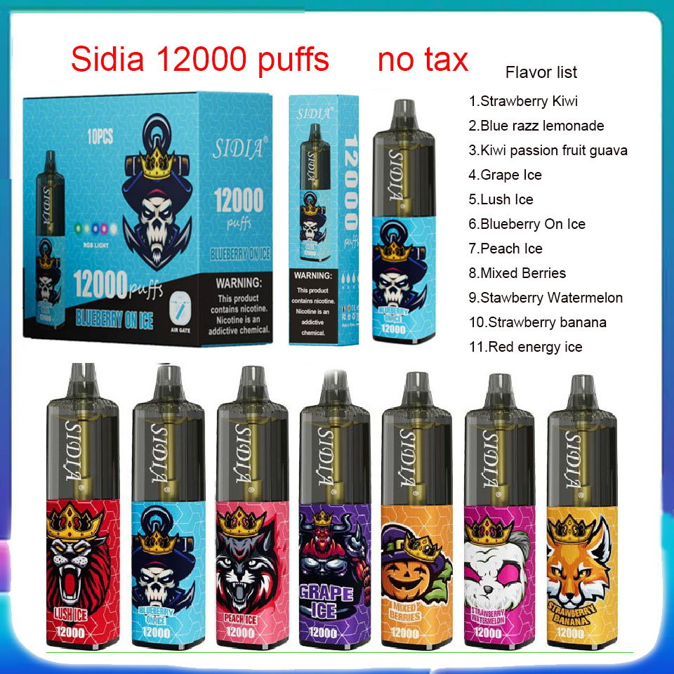 Authentic SIDIA 12000 Puffs E cigarette kit Disposable 20ml Pods 11 colors 650mah Rechargeable vape pen Cartridge Vaporizers Portable 12K puff Vapor Devcice, Tell us your flavors
Authentic SIDIA 12000 Puffs E cigarette kit Disposable 20ml Pods 11 colors 650mah Rechargeable vape pen Cartridge Vaporizers Portable 12K puff Vapor Devcice, Tell us your flavors