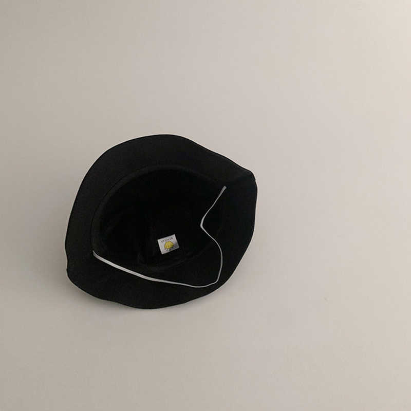 Caps Hats Solid color bucket Summer wide Brim fisherman Cute bear eared baby boy girl Sun potted hat G220522