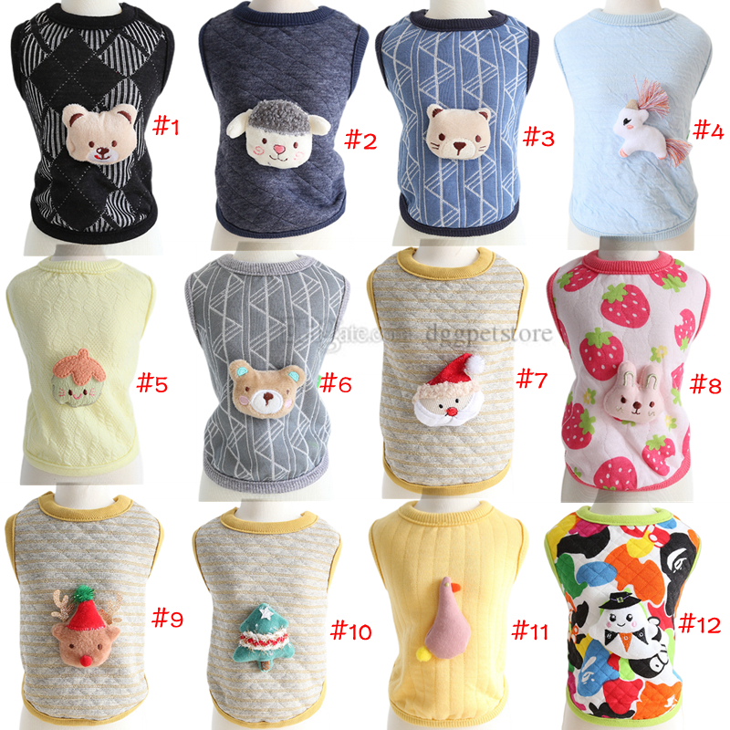 Warm Shirts for Dog Rabbit Cat Bunny Clothes with Lamb Unicorn Bear Pattern Cute Soft Cotton Sweater Comfortable Pet Costume Boy Girl Kitten Puppy XXS