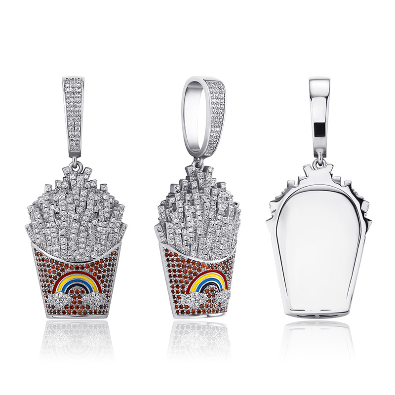 Hip Hop Solid Chip Pendant Necklace Men Women Lover Couple Childen Jewelry Gift