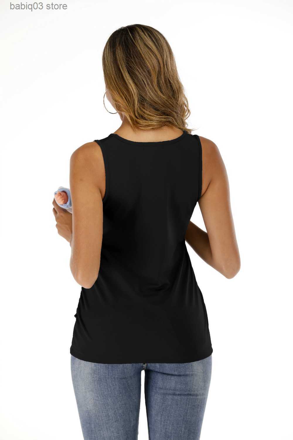 Maternity Tops Tees Safety Kangaroo Pocket T-Shirt Baby Carrier Pregnancy Clothes Summer Mother Father High Quality Feeding Nylon Cotton T Shirt T2305