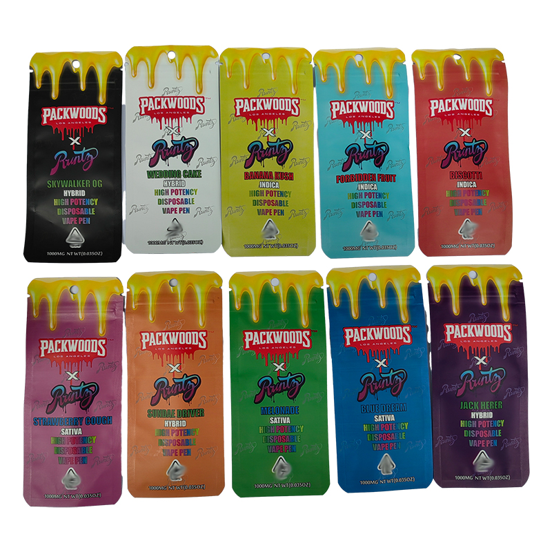 New Packwoods Runty Disposable Cigarettes Empty Vape Pen Kits 1ml Ceramic Coil Pod 280mAh Rechargeable Battery Disposable Vapes For Thick Oil 10 Flavors Bags
New Packwoods Runty Disposable Cigarettes Empty Vape Pen Kits 1ml Ceramic Coil Pod 280mAh Rechargeable Battery Disposable Vapes For Thick Oil 10 Flavors Bags