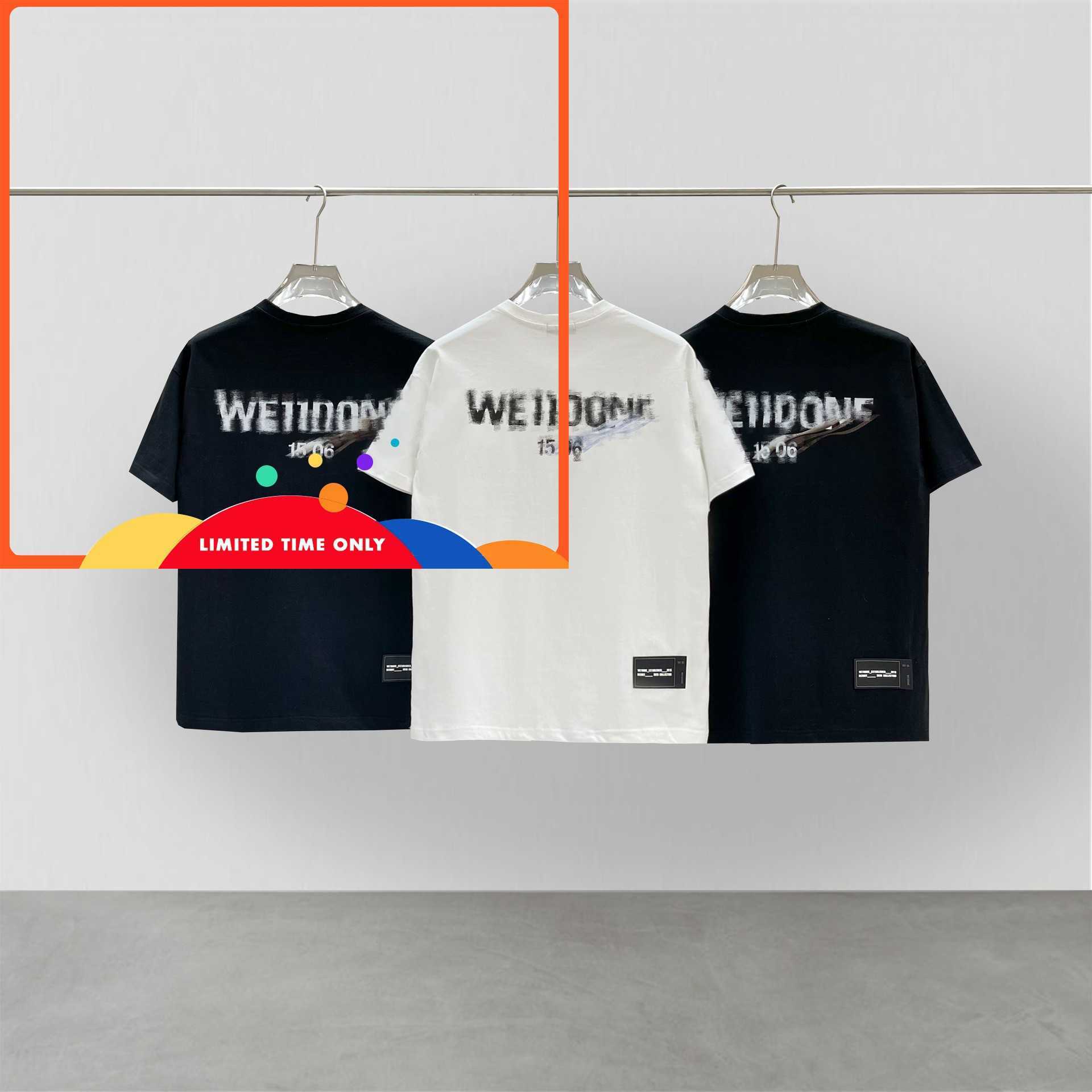 WE11DON E niche trendy Korean version short sleeved men and women loose fitting summer couple T-shirt WELLDONEins, Black
WE11DON E niche trendy Korean version short sleeved men and women loose fitting summer couple T-shirt WELLDONEins, Black