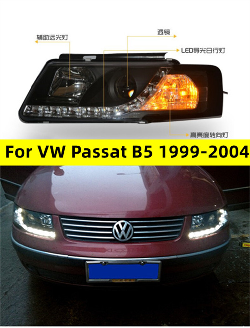 Auto Tuning Head Lamp for VW Passat B5 1999-2004 Passat LED Headlight DRL Hid Bi Xenon Turn Signal Headlights