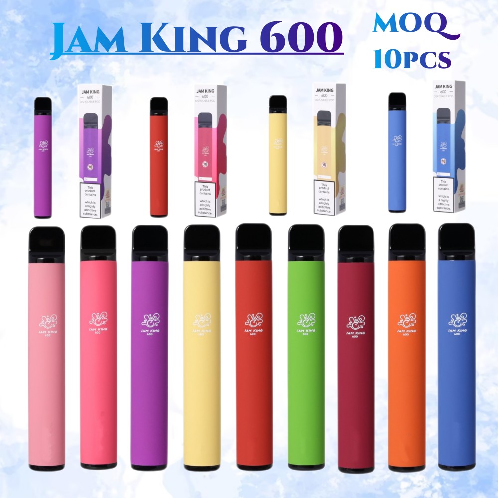100% Authentic Jam King 600 puff vape disposable e cigarette Factory China 2ml Pre-filled Pod 550mAh Battery 20mg 2% Bang vapes elux legend ecig
100% Authentic Jam King 600 puff vape disposable e cigarette Factory China 2ml Pre-filled Pod 550mAh Battery 20mg 2% Bang vapes elux legend ecig