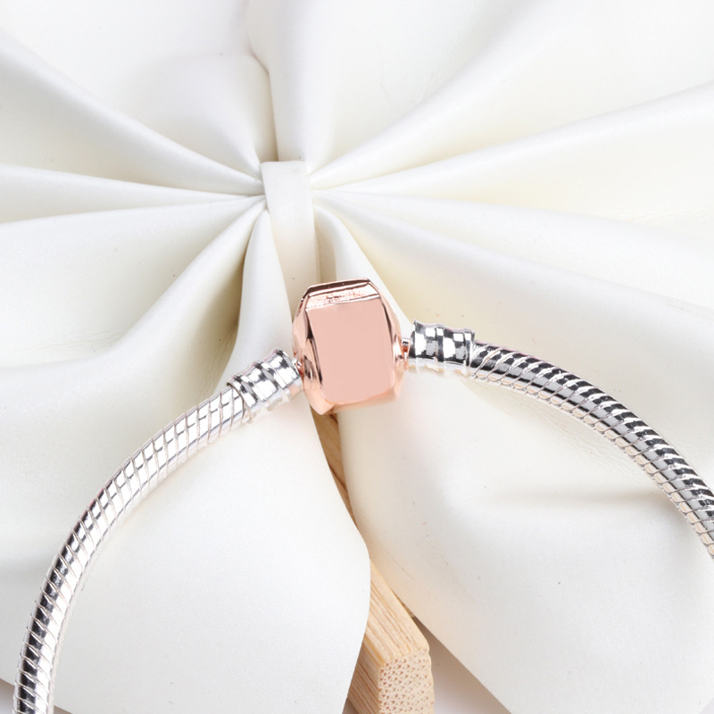 S925 New 925 Sterling Silver Charm Bead Bracelet For Women Original Rose Gold Charms Bracelets Bangles Diy Luxury Jewelry wholesale