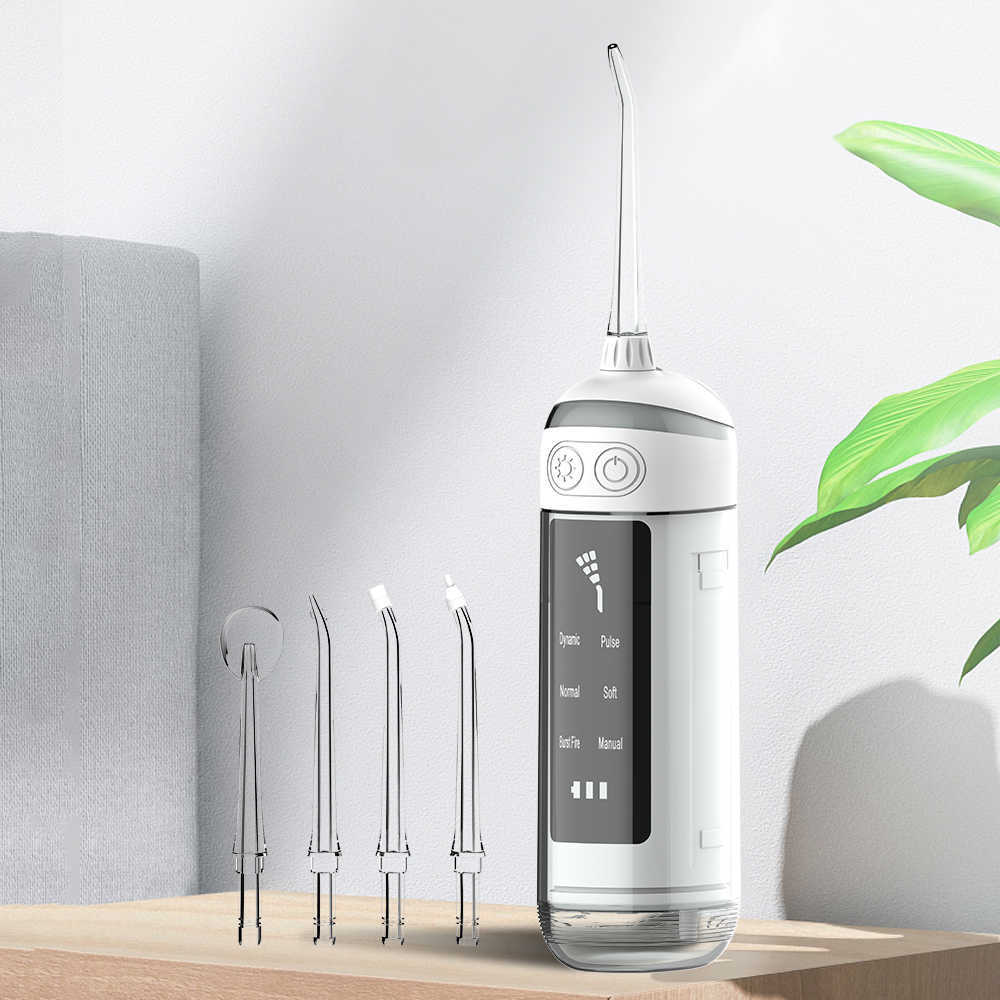 Oral Irrigators Portable Oral Irrigator Dental Water Jet Thread for Teeth Cleaner Water Flosser Pick Floss Mouth Washing Machine 6 Mode Irigator G230523
Oral Irrigators Portable Oral Irrigator Dental Water Jet Thread for Teeth Cleaner Water Flosser Pick Floss Mouth Washing Machine 6 Mode Irigator G230523