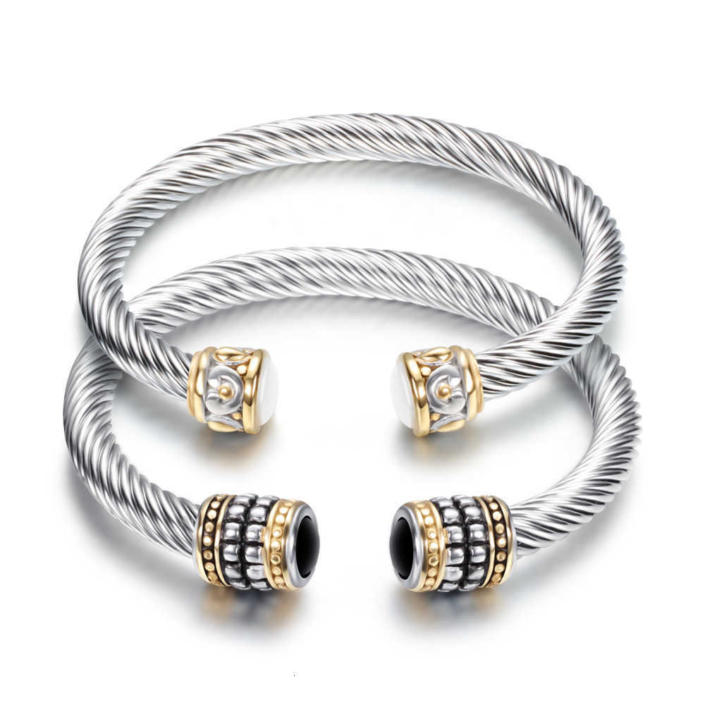 jewelry Titanium steel twisted wire gold two-color Bracelet Stainless cable inlaid with half
jewelry Titanium steel twisted wire gold two-color Bracelet Stainless cable inlaid with half