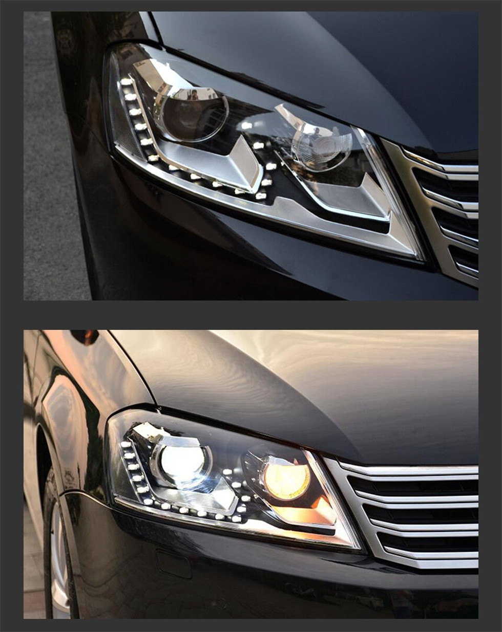 Car Head Lamp for VW Passat B7 20 12-20 16 Passat Europe LED DRL Hid Headlight Angel Eye Bi Xenon Beam Headlights