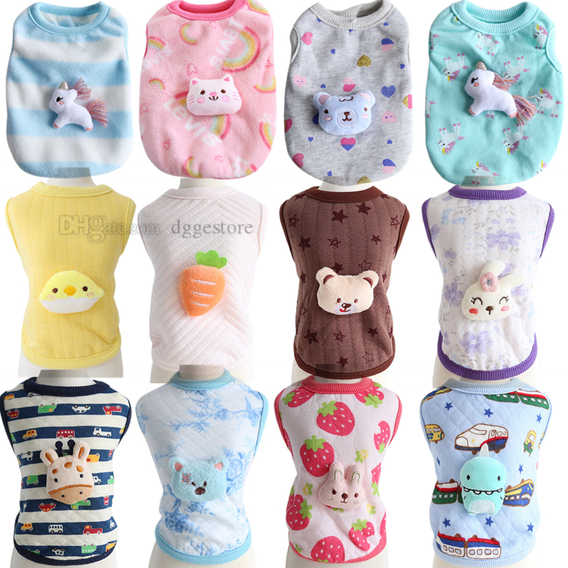 Warm Shirts for Dog Rabbit Cat Bunny Clothes with Lamb Unicorn Bear Pattern Cute Soft Cotton Sweater Comfortable Pet Costume Boy Girl Kitten Puppy XXS