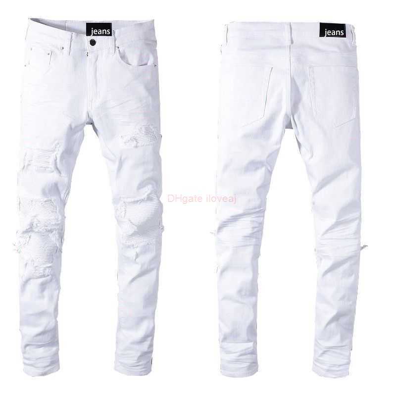 Designer Clothing Amires Jeans Denim Pants Amies 592 High Street Fashion Brand White Jeans Youth Perforated Patch Knee Pleated Elastic Slim Fit Pants Distressed Rip
Designer Clothing Amires Jeans Denim Pants Amies 592 High Street Fashion Brand White Jeans Youth Perforated Patch Knee Pleated Elastic Slim Fit Pants Distressed Rip