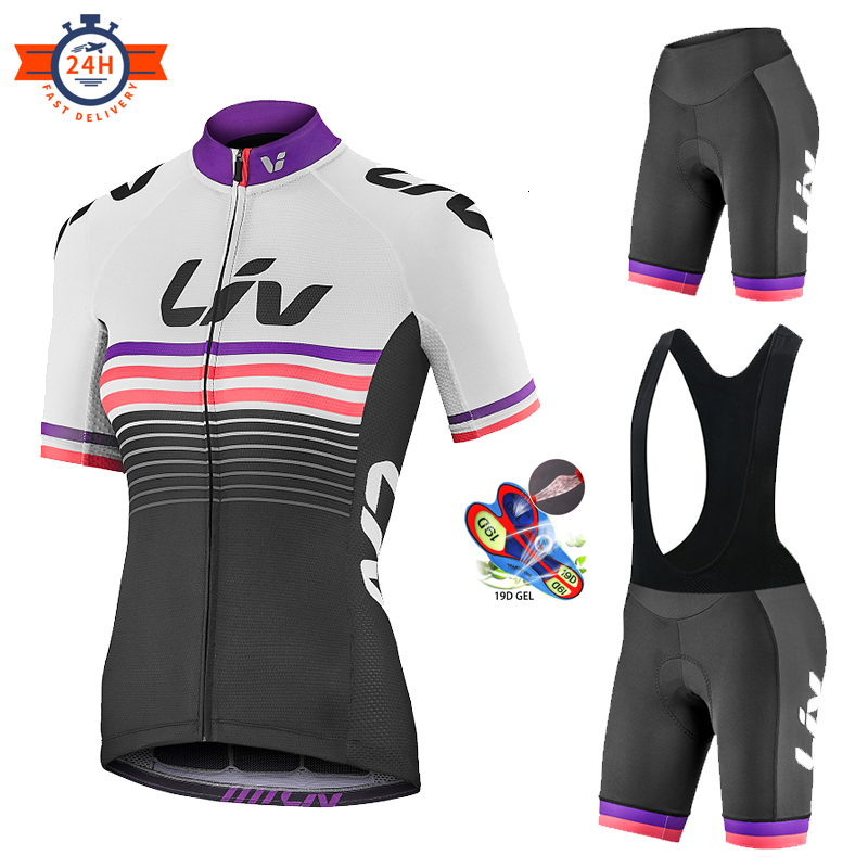 Cycling Jersey Sets LIV Women Cycling Jersey Set Summer Breathable Short Sleeve Cycling Clothing Quick-Dry MTB Bike Cycling Clothes Suit 230523