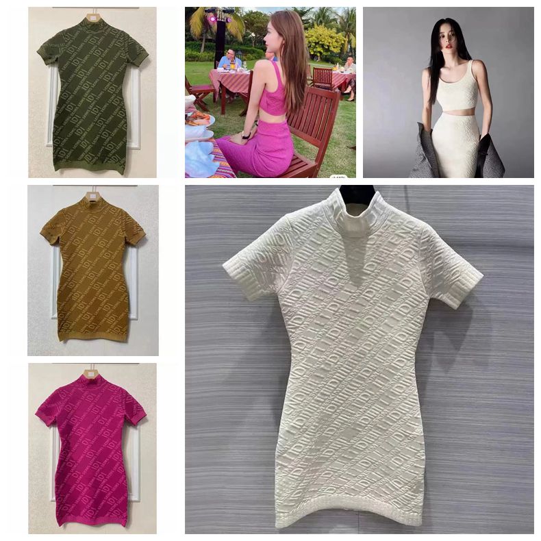 Womens designer Casual knitting Dresses Embossed 3D Relief Letter party dress women slim tight sexy dresses summer fashion 2 piece set knit tank top skirt clothes, Rose set
Womens designer Casual knitting Dresses Embossed 3D Relief Letter party dress women slim tight sexy dresses summer fashion 2 piece set knit tank top skirt clothes, Rose set