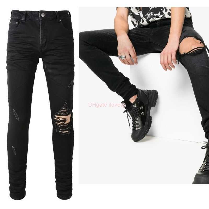 Designer Clothing Amires Jeans Denim Pants Amies 8586 Black Washed Knee Hole High Street Jeans Mens Womens Fashion Versatile Slim Elastic Leggings Distressed Rippe
Designer Clothing Amires Jeans Denim Pants Amies 8586 Black Washed Knee Hole High Street Jeans Mens Womens Fashion Versatile Slim Elastic Leggings Distressed Rippe
