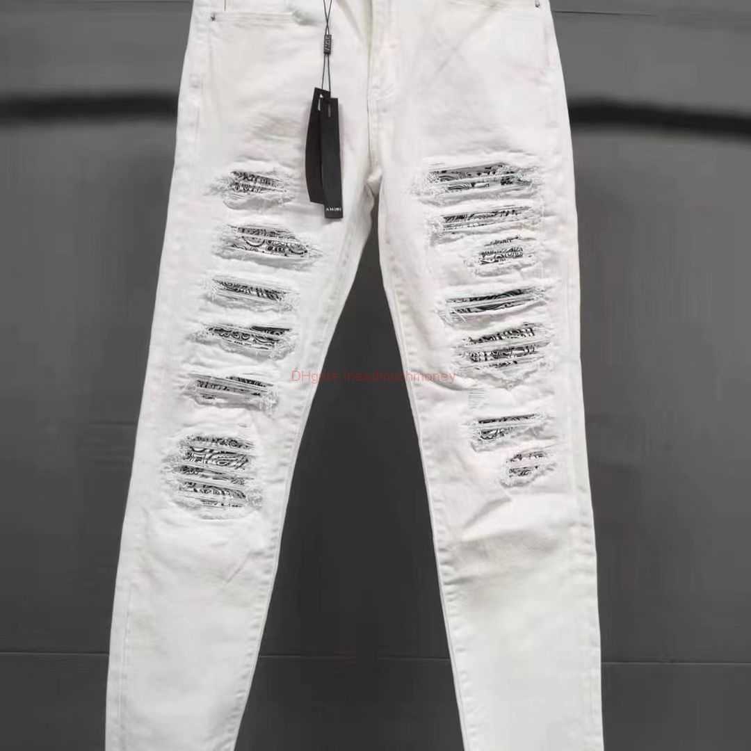 Designer Clothing Amires Jeans Denim Pants 843 White Jeans Mens Torn Cashew Flower Patch Amies Trendy High Street Slim Fitting Elastic Pants Trend Distressed Ripped
Designer Clothing Amires Jeans Denim Pants 843 White Jeans Mens Torn Cashew Flower Patch Amies Trendy High Street Slim Fitting Elastic Pants Trend Distressed Ripped