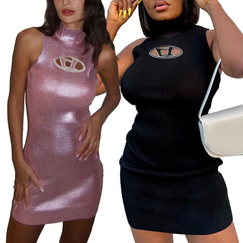 Sleeveless D-Shaped Embroidered Dress Bodycon Semi-High Collar Short Dresses Sexy Solid Color Outfits for Womens Summer, Pink
Sleeveless D-Shaped Embroidered Dress Bodycon Semi-High Collar Short Dresses Sexy Solid Color Outfits for Womens Summer, Pink
