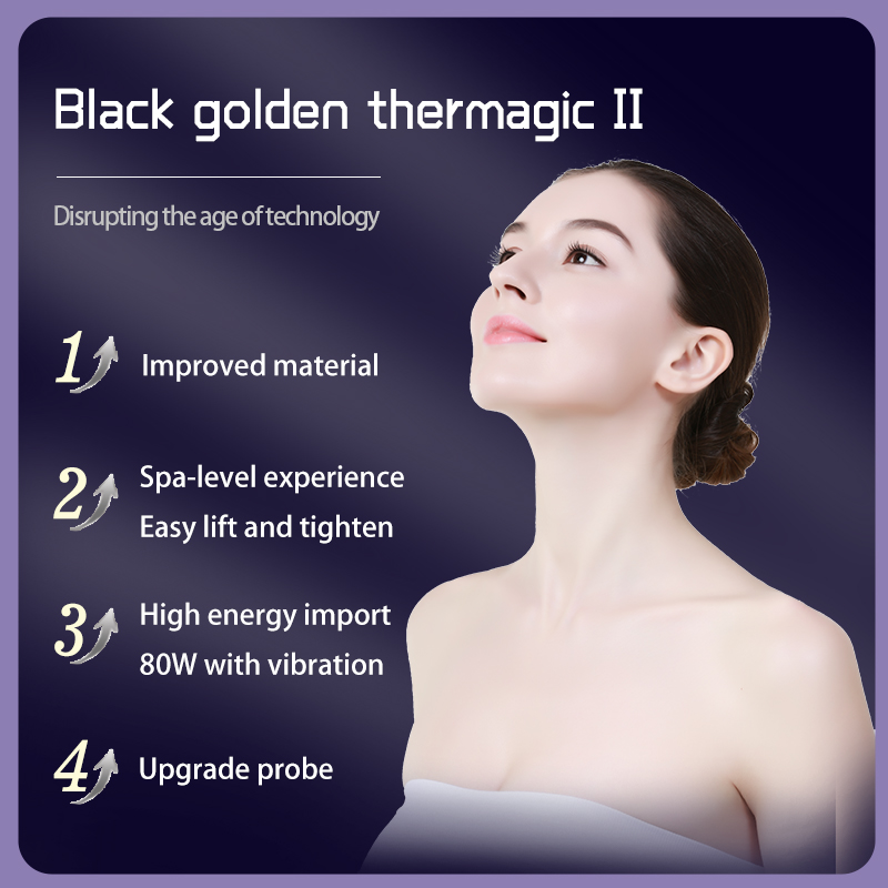 Black Gold mini hifu rf Thermagic Eye Bag Removal vibrating microcurrency anti aging Face Lifting portable skin treatment machine for home beauty sale