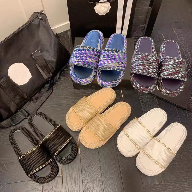 2023 Beige Tan Braided Cord Mules Sandals Slides Women Dress Shoes Slip Platform Espadrilles Designer Slippers Thick bottom Chain Interlocking C Buckle Mules Shoes, Cnl522-4
2023 Beige Tan Braided Cord Mules Sandals Slides Women Dress Shoes Slip Platform Espadrilles Designer Slippers Thick bottom Chain Interlocking C Buckle Mules Shoes, Cnl522-4