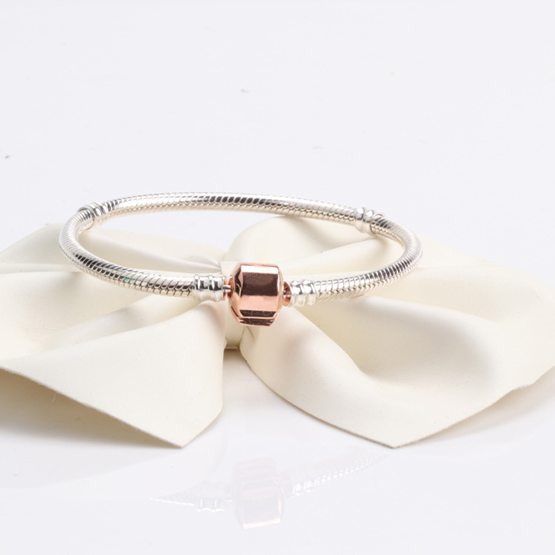 S925 New 925 Sterling Silver Charm Bead Bracelet For Women Original Rose Gold Charms Bracelets Bangles Diy Luxury Jewelry wholesale