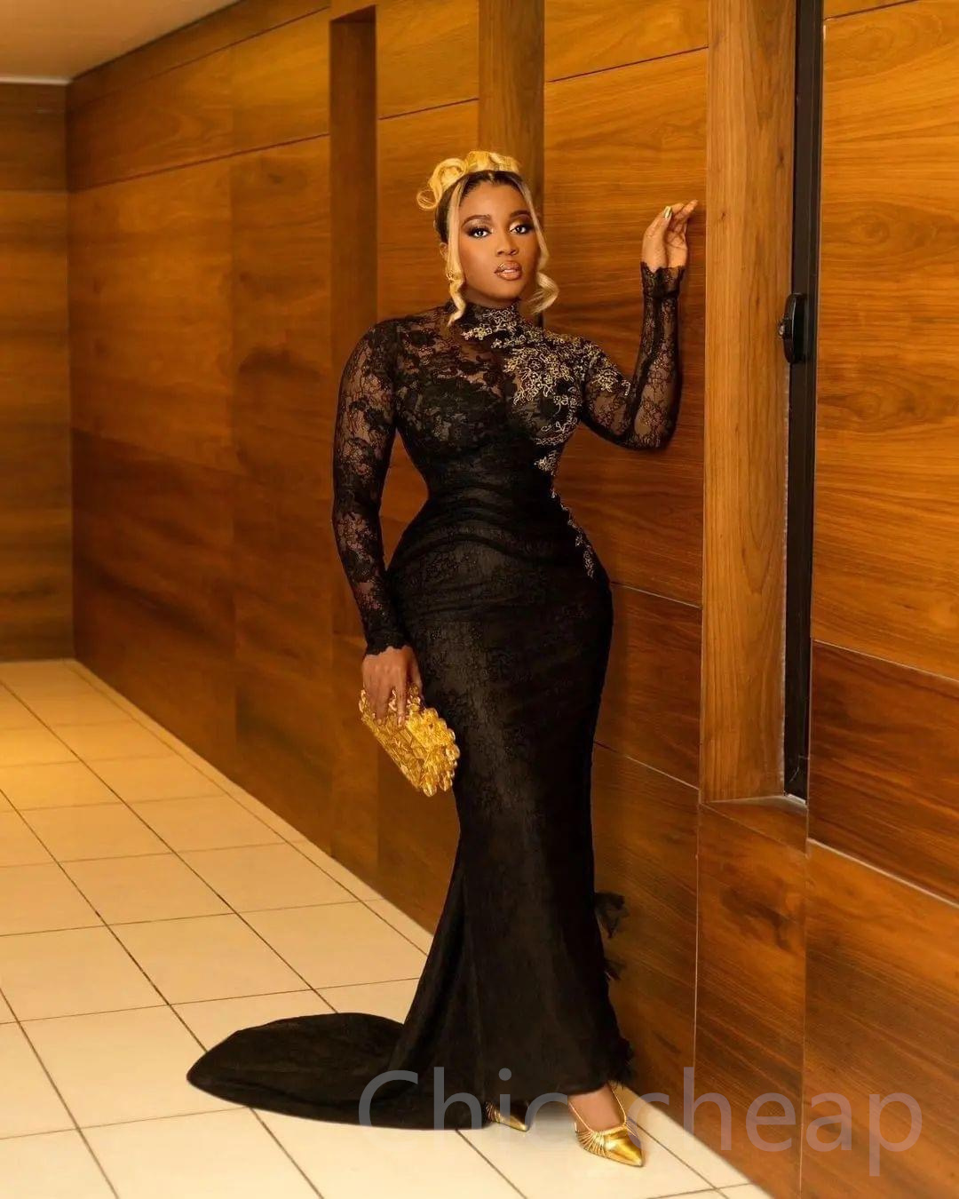 May 2023 Aso Ebi Black Mermaid Prom Lace Sexy Evening Formal Party Second Reception Birthday Engagement Gowns Dress Robe De Soiree Zj194 Lz0304