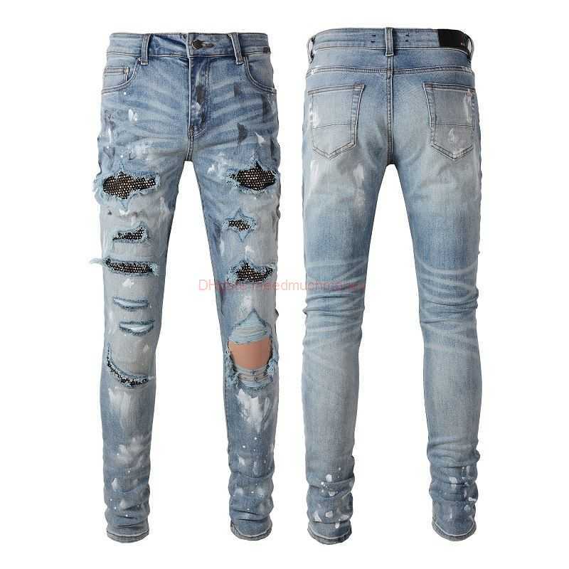 Designer Clothing Amires Jeans Denim Pants Trend Amies High Street Fashion Light Blue Hole Patch Slim Fit with Diamonds Mens Black Denim Pants 8616 Distressed Ripped, 6523
Designer Clothing Amires Jeans Denim Pants Trend Amies High Street Fashion Light Blue Hole Patch Slim Fit with Diamonds Mens Black Denim Pants 8616 Distressed Ripped, 6523