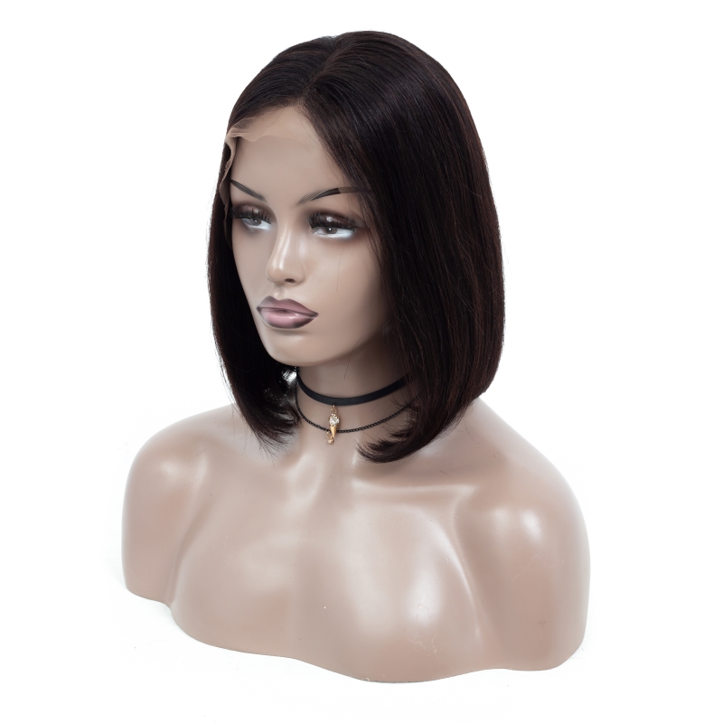 Brazilian Human 5X5 Lace Closure Bob Wig Silky Straight Peruvian Indian Virgin Hair Natural Color 10-16Inch