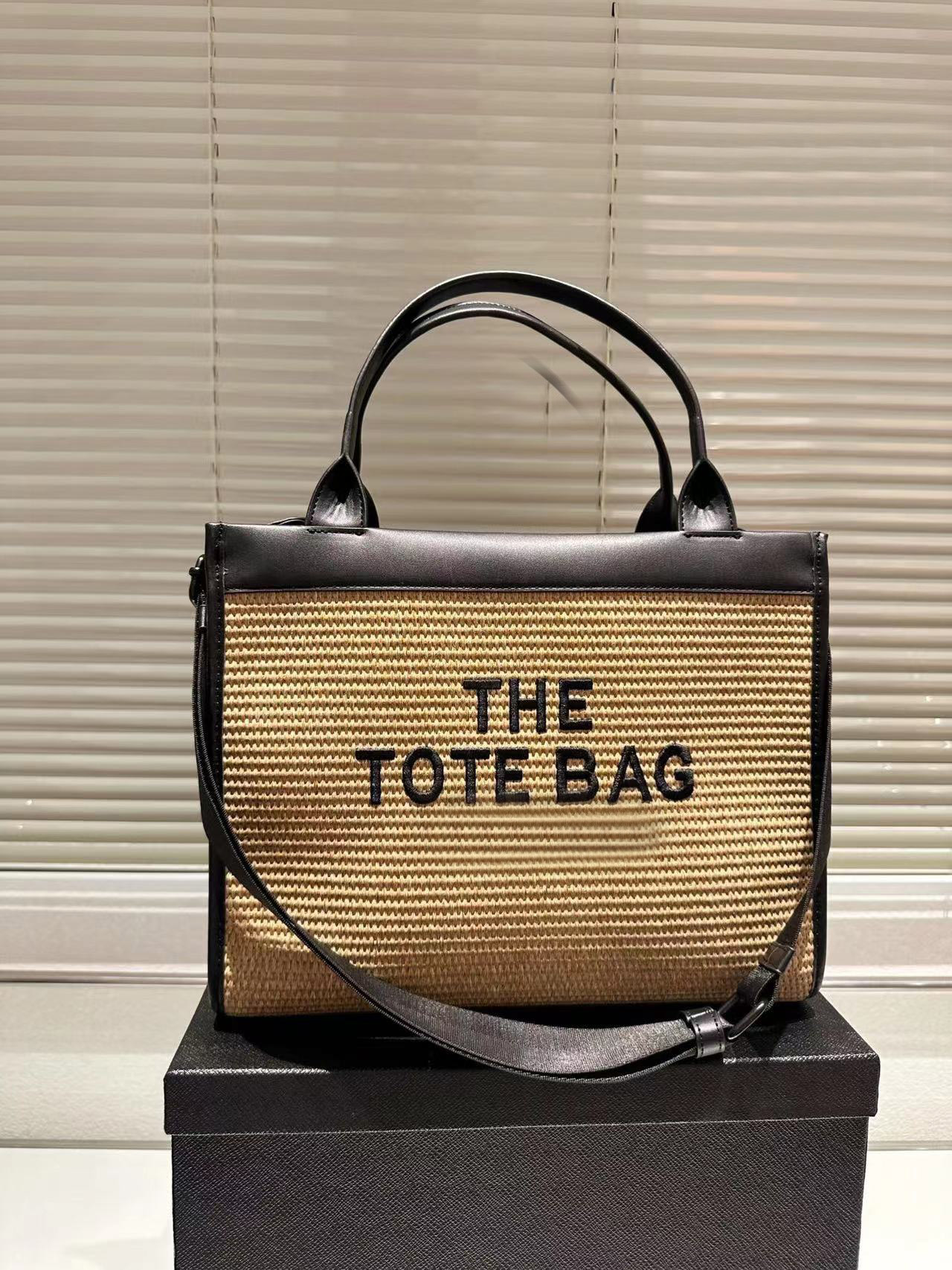 classics New straw woven Tote commuting jacobses bag Top quality Genuine leather marcs beach bag large capacity Large shopping bag, 26cm
classics New straw woven Tote commuting jacobses bag Top quality Genuine leather marcs beach bag large capacity Large shopping bag, 26cm